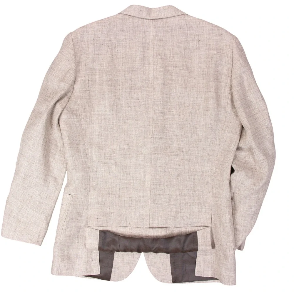 Reiss Mens 42 Auto Linen Blazer Jacket Sport Coat Surgeon Cuffs‎ Tan Beige